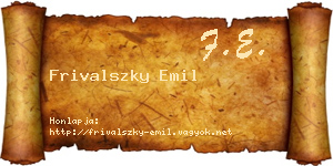 Frivalszky Emil névjegykártya