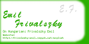 emil frivalszky business card